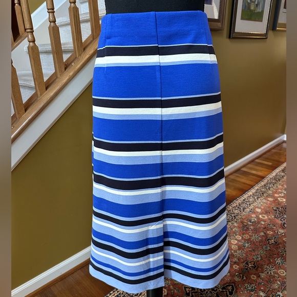 Ann Taylor NWOT Blue & Cream Stripes Knit Skirt - Picture 10 of 12